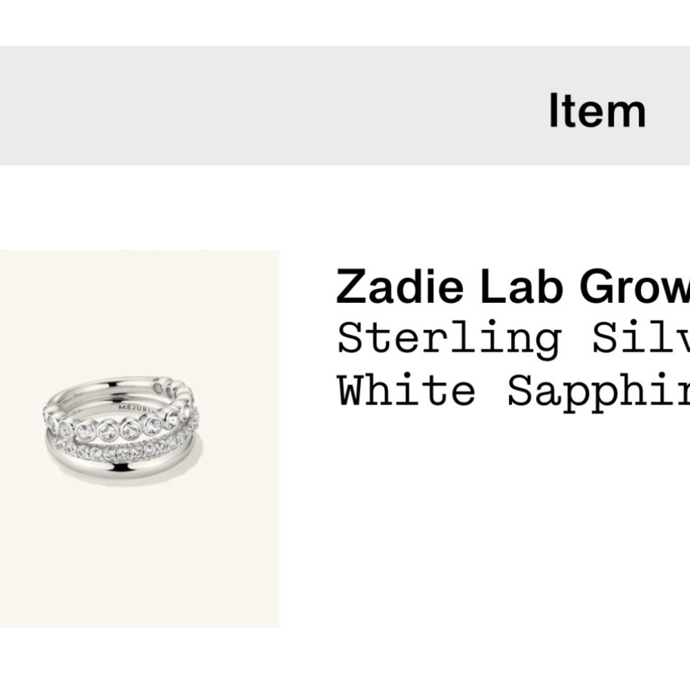 Sterling Silver White Sapphire Ring